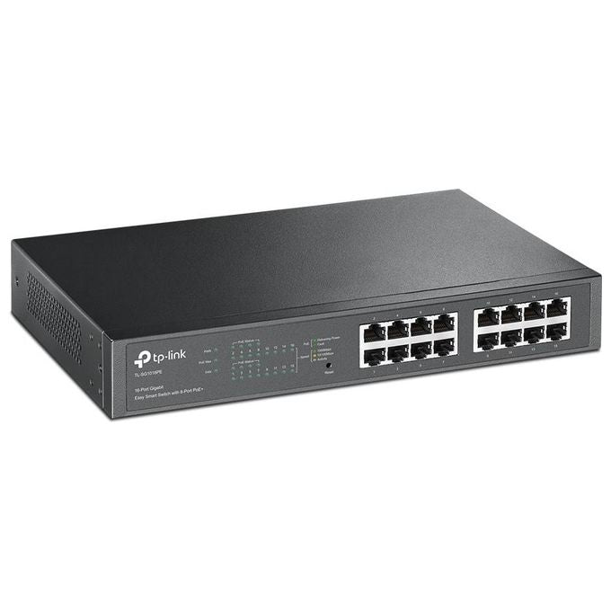 TP-LINK Easy Smart TL-SG1016PE Switch intelligente 8 x 10-100-1000 (PoE+) + 8 x 10-100-1000 desktop, montabile su rack PoE+ (110 W)