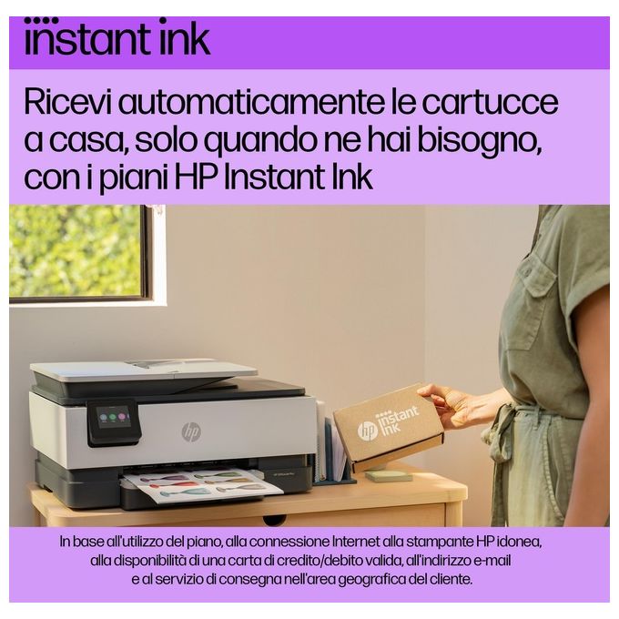 HP 40Q47B OfficeJet Pro 8135e Stampante Multifunzione Inkjet A4 Colori 20 ppm Fronte Retro ADF Wi-Fi colore Grigio