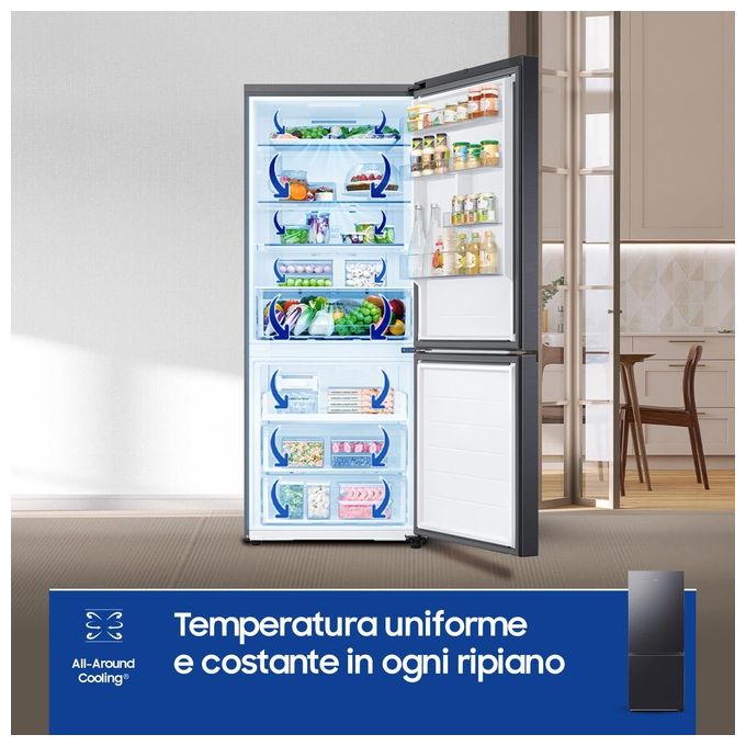 Samsung RB50DG601EB1EF F1rst 75 AI Frigorifero Combinato 508 L 192 cm Classe E 35 dB No Frost SpaceMax Wi-Fi colore Antracite