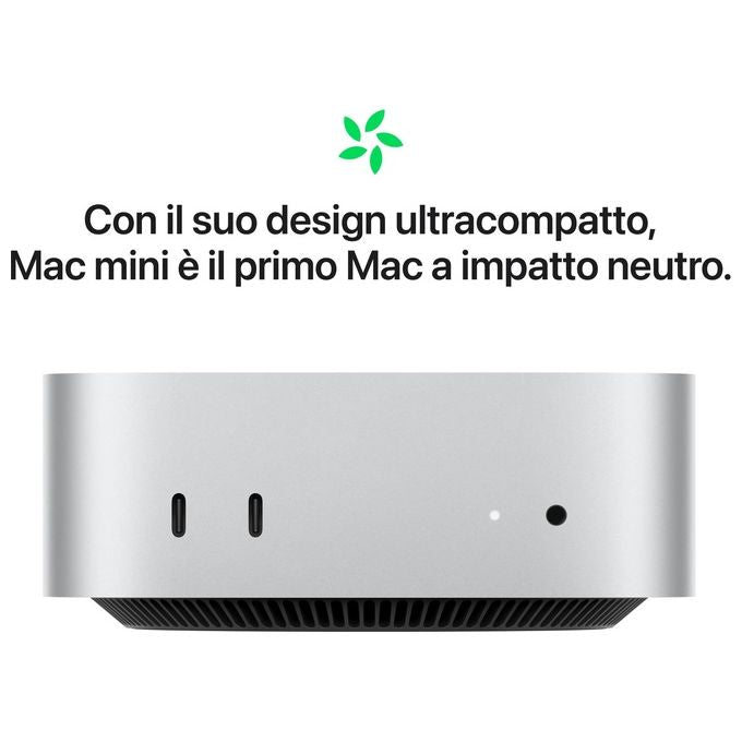Apple, Mac Mini, Chip M4 10-Core CPU, 16GB, SSD 512GB, Argento
