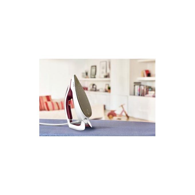 Tefal GV9220 Stazione da stiro a vapore 2600 W con piastra Durilium AirGlide Autoclean Borgogna Bianco colore Borgogna Bianco