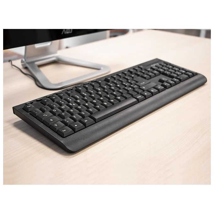 Adj KIT_ Desktop KT108 Pure Evo Tastiera e Mouse con Filo 6D Ergonomico Nero
