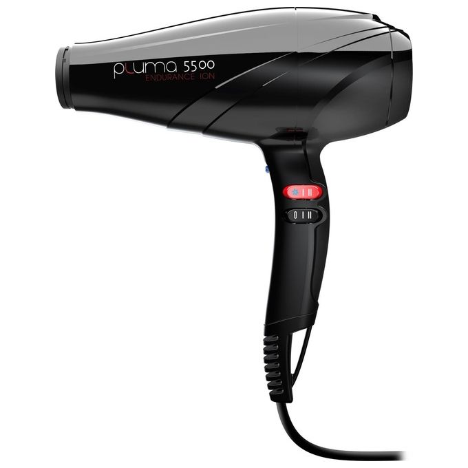 Ga.ma SH1601 Pluma 5500 Ion Asciugacapelli 2400W Tecnologia Ionica 2 Velocita' 3 Temperature 2 Bocchette Diffusore colore Nero