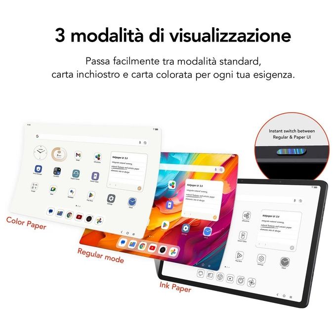 TCL 9491G NXTPAPER 14 Tablet Android 14.3'' 2.4K 16GB RAM 256GB Wi-Fi Batteria 10000mAh IP54 colore Grigio