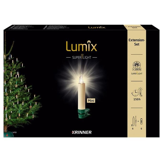 Krinner 75532 Lumix Superlight Mini Ghirlanda LED 6 pezzi 5 livelli di luminosita' timer 4h colore Avorio