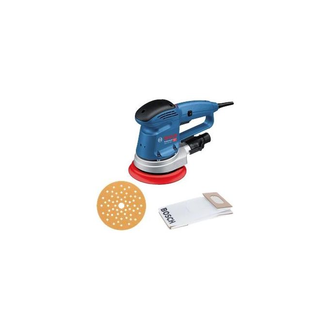 Bosch Professional 0601372800 GEX 34-150 Levigatrice rotoorbitale 150 mm con aspirazione polvere Click and Clean e preselezione velocita' colore Nero