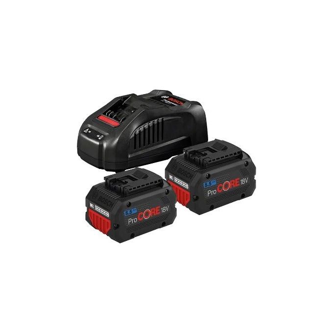 Bosch 1 600 A02 14C Power Set Batteria 18V 5.5Ah Li-Ion ProCORE con Caricabatterie GAL1880CV colore Nero Rosso
