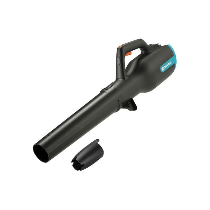 GARDENA 14890-55 PowerJet 18V P4A Soffiatore a Batteria Velocita' Regolabile 5 Livelli Fino a 100 km-h 1,8 Kg Rumorosita' 96 dB colore Nero Blu Arancione