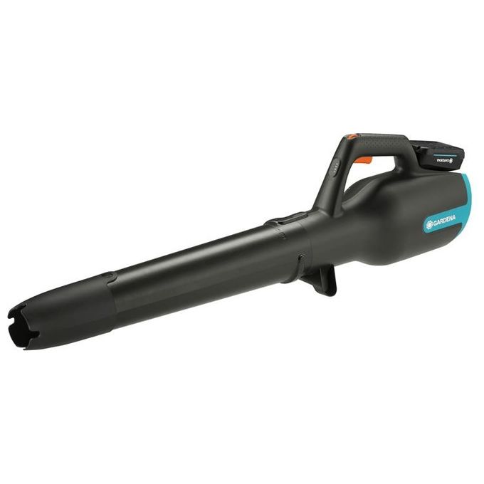 GARDENA 14890-55 PowerJet 18V P4A Soffiatore a Batteria Velocita' Regolabile 5 Livelli Fino a 100 km-h 1,8 Kg Rumorosita' 96 dB colore Nero Blu Arancione