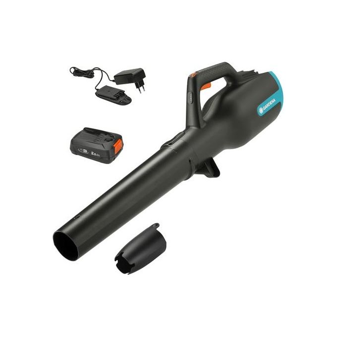 Gardena 14890-20 PowerJet 18V Soffiatore a Batteria Velocita' Regolabile 7,9 m³-min 100 km-h con Batteria PBA 18V-45 e Caricabatteria AL 1810 CV colore Blu