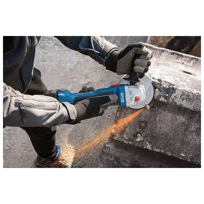 Bosch PROFESSIONAL 06019H9005 GWS 18V-7 Smerigliatrice angolare a batteria 18 V motore brushless 125 mm 11000 giri-min 2 batterie 4,0 Ah colore Nero