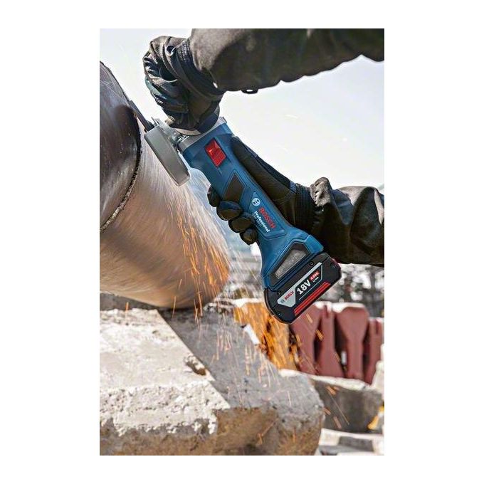 Bosch PROFESSIONAL 06019H9005 GWS 18V-7 Smerigliatrice angolare a batteria 18 V motore brushless 125 mm 11000 giri-min 2 batterie 4,0 Ah colore Nero