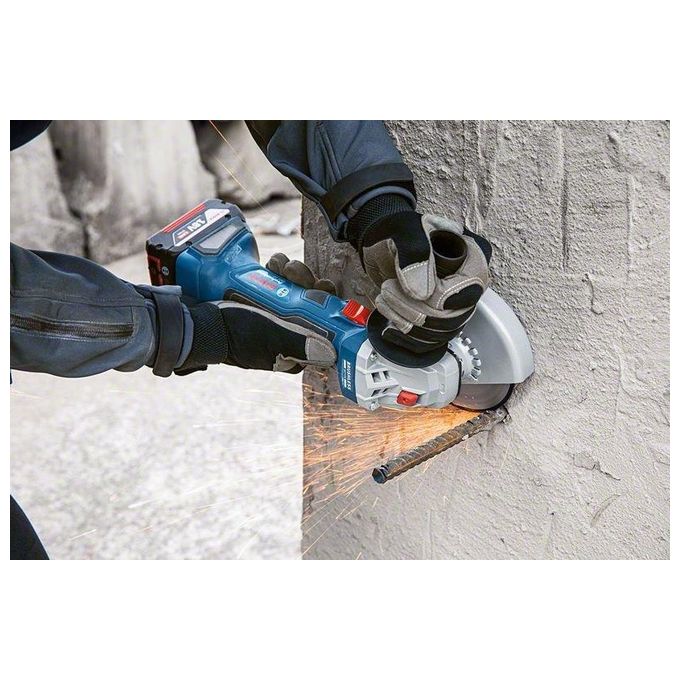Bosch PROFESSIONAL 06019H9005 GWS 18V-7 Smerigliatrice angolare a batteria 18 V motore brushless 125 mm 11000 giri-min 2 batterie 4,0 Ah colore Nero