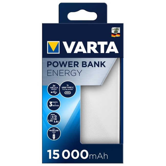 Varta Power Bank Energy 15000 15.000mAh 2xUsb A 1xUsb C
