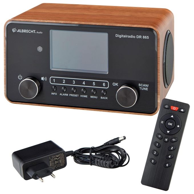 Albrecht DR 865 Radio Digitale Portatile Senior DAB+ FM Bluetooth 5.0 14 W Display TFT 4'' colore Marrone Nero