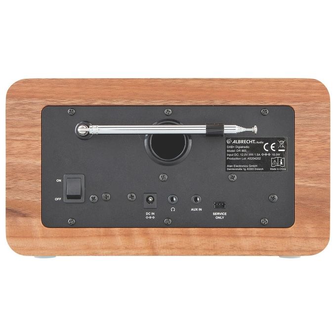 Albrecht DR 865 Radio Digitale Portatile Senior DAB+ FM Bluetooth 5.0 14 W Display TFT 4'' colore Marrone Nero