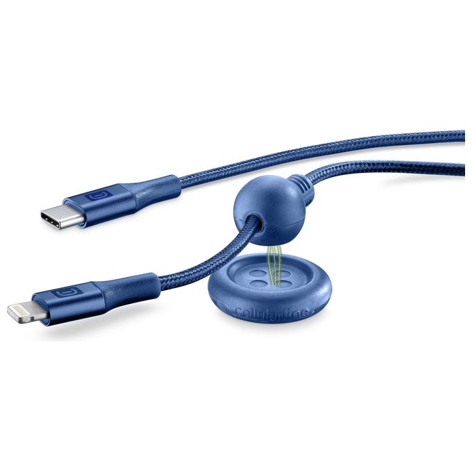 Cellular Line Click Cable Usb-C a Lightning Cavo Usb da Comodino Blu