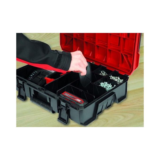 Einhell 4540011 E-Case S-F Valigetta con Inserti in Schiuma Capacita' 25 Kg Impilabile con Attacco per Lucchetto colore Nero