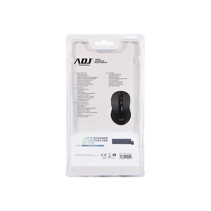 ADJ MW136 Pure Evo Mouse Wireless Ottico 6 Tasti 3600 DPI colore Nero