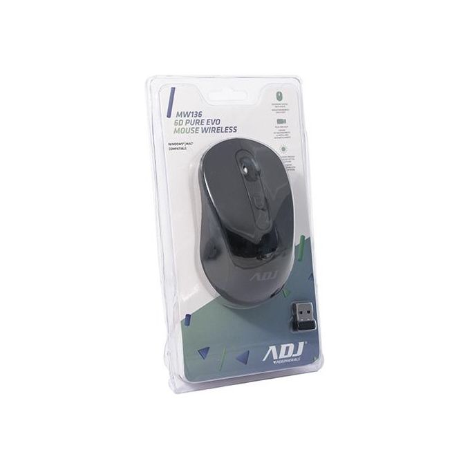 ADJ MW136 Pure Evo Mouse Wireless Ottico 6 Tasti 3600 DPI colore Nero