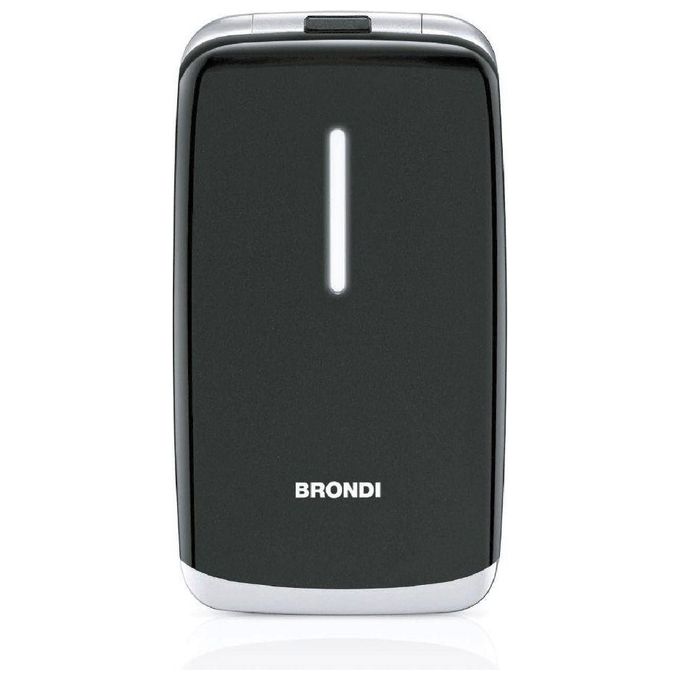 Brondi 10277050 Contender Telefono Cellulare GSM Dual SIM a conchiglia tasti grandi display 3'' Bluetooth Radio FM colore Nero