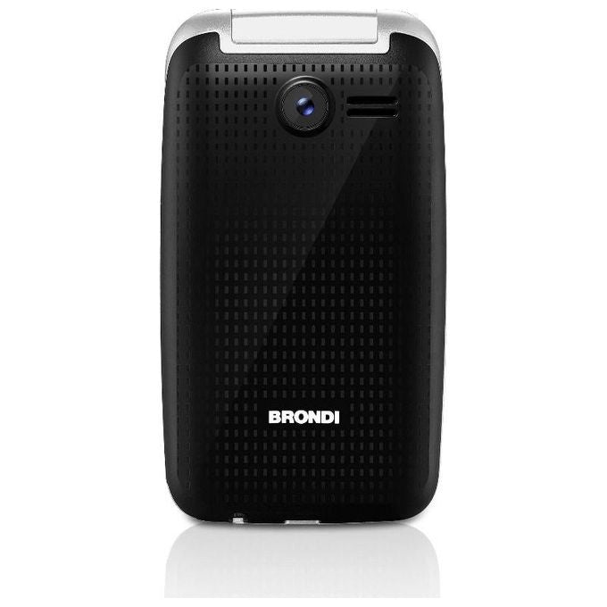 Brondi 10277050 Contender Telefono Cellulare GSM Dual SIM a conchiglia tasti grandi display 3'' Bluetooth Radio FM colore Nero