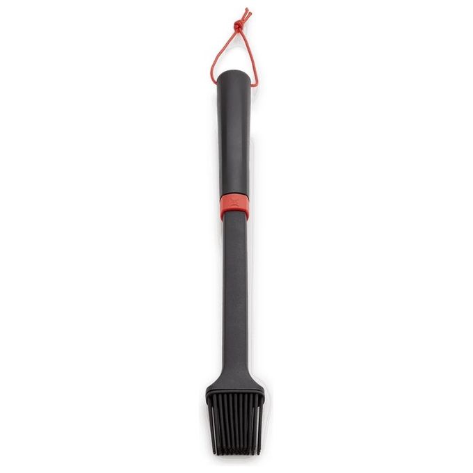 Weber 6319 Pennello per Barbecue in Silicone con Anello Appenditura Lavabile in Lavastoviglie colore Arancione