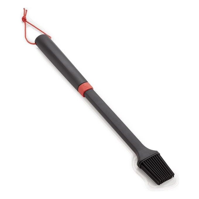 Weber 6319 Pennello per Barbecue in Silicone con Anello Appenditura Lavabile in Lavastoviglie colore Arancione
