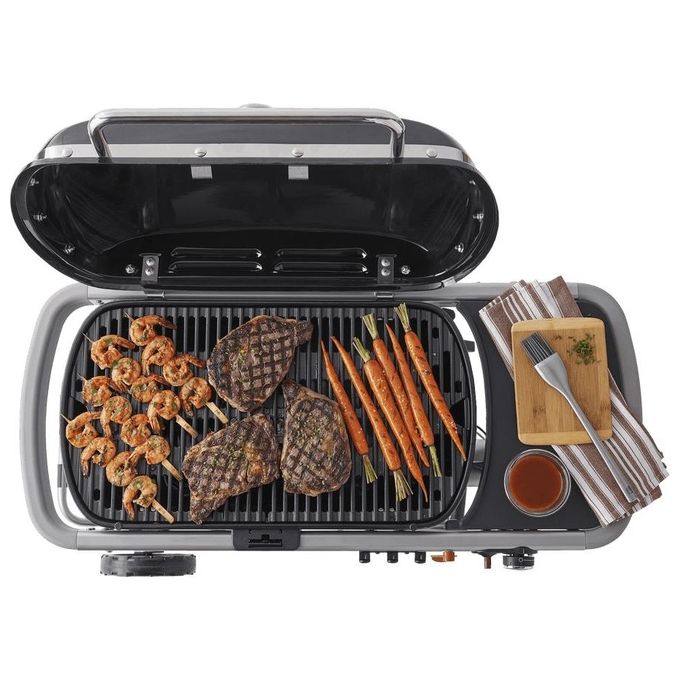 Weber 9010053 Traveler Barbecue a Gas Portatile 1 Bruciatore 3800 W Griglia Ghisa Smaltata 2065 cm² colore Nero