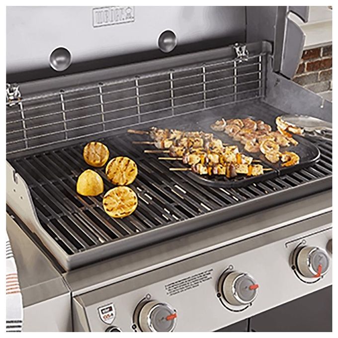 Weber 8858WEBER Accessorio Griglia e Piastra 2-in-1 in Ghisa Smaltata per Sistema Gourmet BBQ colore Nero