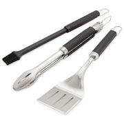 Weber 6764 Precision Set 3 Attrezzi Barbecue Pinza Paletta Pennello Silicone 46 cm Lavabile in Lavastoviglie colore Nero Argento