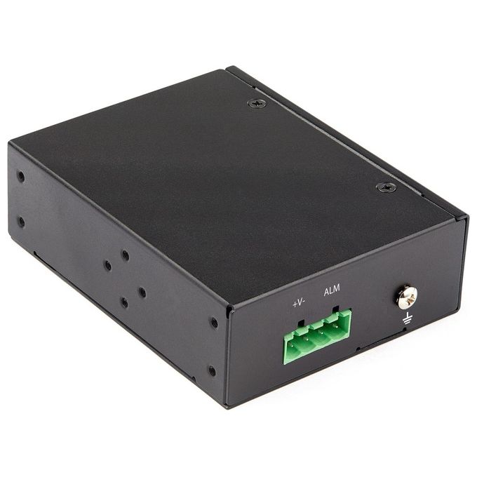 StarTech IMC1GSFP60W Convertitore Media Fibra a Ethernet Gigabit PoE+ 60W SFP a RJ45 Montaggio DIN IP30 -40°C a 75°C colore Nero