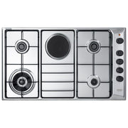 De Longhi FLA 49 RD Linea Family Piano cottura a Gas 4 Fuochi + 1 Piastra Bruciatore Tripla Corona 90 cm Acciaio Inox