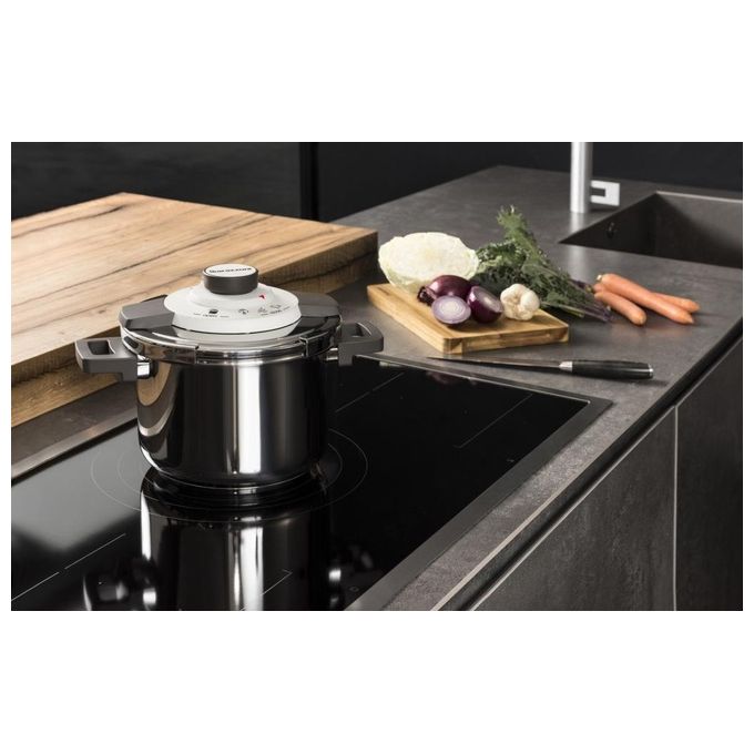Barazzoni 5500450060 Facile Dual System 2.0 Pentola a Pressione Inox 18-10 6 L diametro 22 cm fondo Triplen Plus induzione