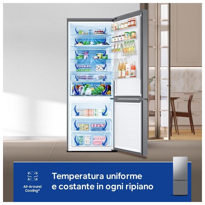 Samsung RB53DG703DS9 Frigorifero Combinato 538 L 203 cm Classe D 35 dB No Frost Wi-Fi SpaceMax colore Inox