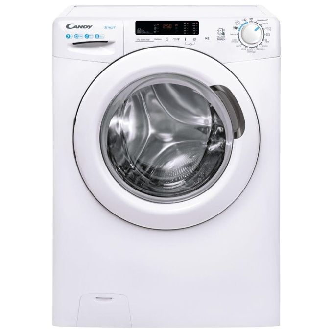 Candy CS 1272DE-1-11 - Lavatrice a Carica Frontale Slim 7 kg, 1200 rpm, Classe Energetica D, Smart Check-Up con Connettivita' NFC e Partenza Differita 24 h (85×60×45 cm), Colore Bianco