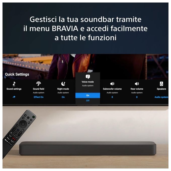 Sony HT-S2000 Soundbar Dolby Atmos 3.1 canali, subwoofer integrato, nero