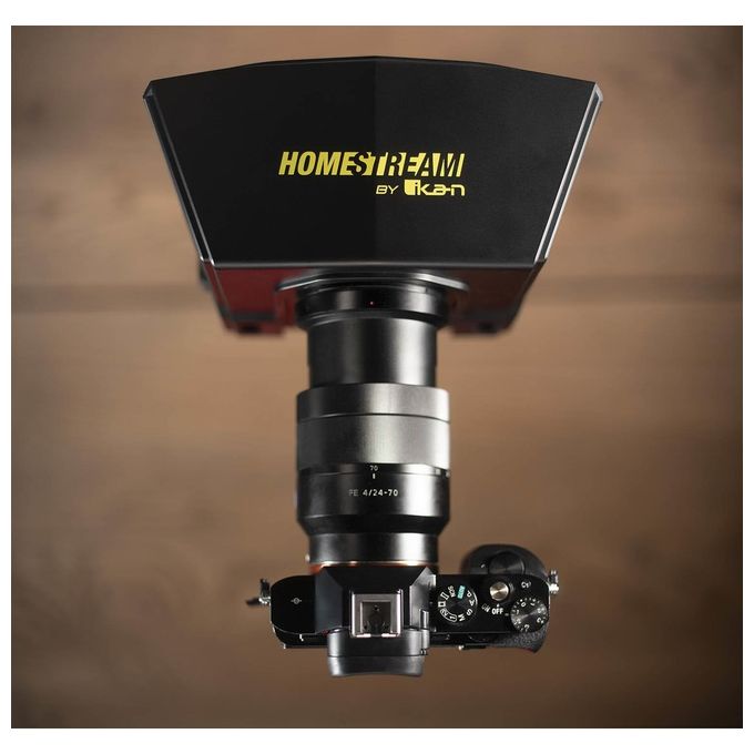 Ikan HS-PROMPTER-RL HomeStream Teleprompter per Smartphone con Anello Luminoso 18'' Bi-Color 3200K-5600K CRI:95 Telecomando Bluetooth colore Nero