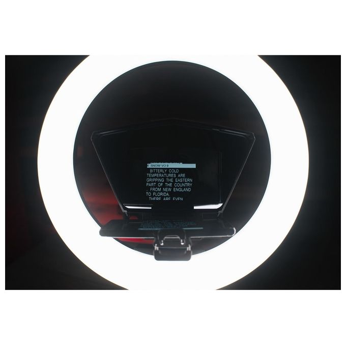 Ikan HS-PROMPTER-RL HomeStream Teleprompter per Smartphone con Anello Luminoso 18'' Bi-Color 3200K-5600K CRI:95 Telecomando Bluetooth colore Nero
