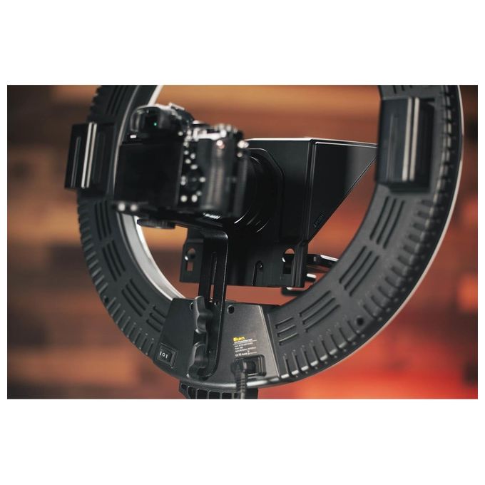Ikan HS-PROMPTER-RL HomeStream Teleprompter per Smartphone con Anello Luminoso 18'' Bi-Color 3200K-5600K CRI:95 Telecomando Bluetooth colore Nero