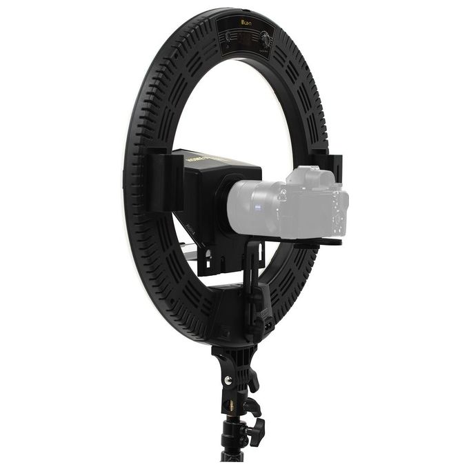 Ikan HS-PROMPTER-RL HomeStream Teleprompter per Smartphone con Anello Luminoso 18'' Bi-Color 3200K-5600K CRI:95 Telecomando Bluetooth colore Nero