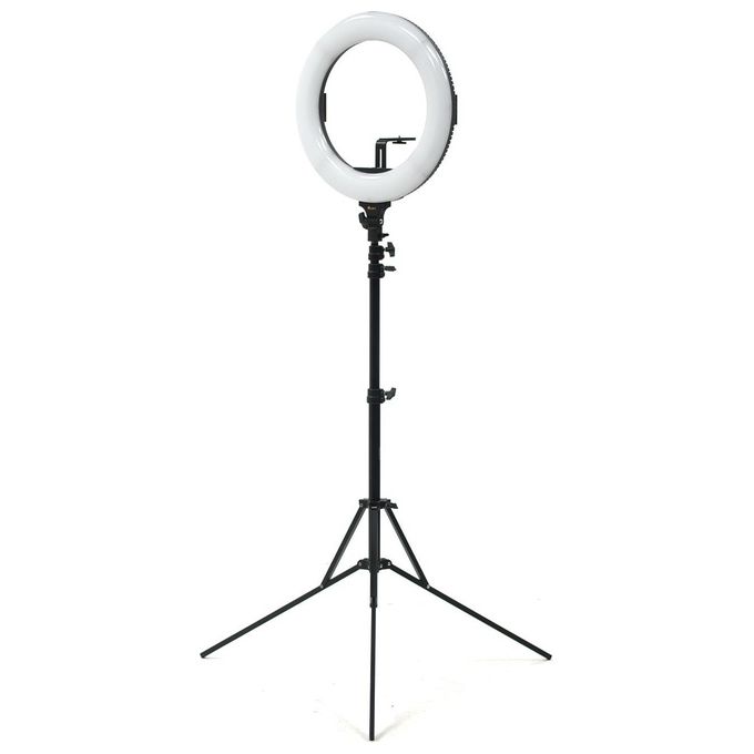 Ikan HS-PROMPTER-RL HomeStream Teleprompter per Smartphone con Anello Luminoso 18'' Bi-Color 3200K-5600K CRI:95 Telecomando Bluetooth colore Nero