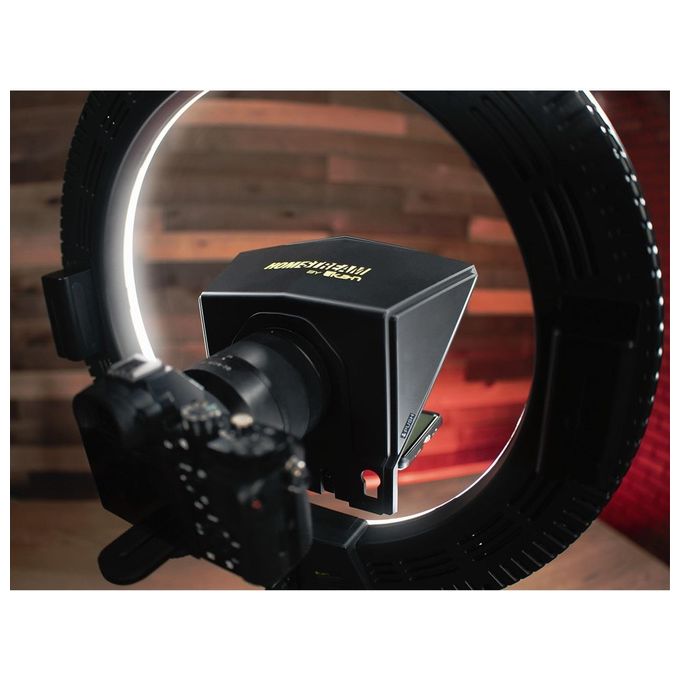 Ikan HS-PROMPTER-RL HomeStream Teleprompter per Smartphone con Anello Luminoso 18'' Bi-Color 3200K-5600K CRI:95 Telecomando Bluetooth colore Nero