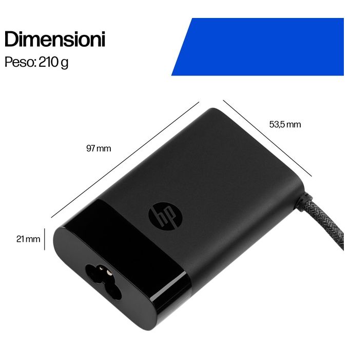 HP 671R3UT#ABZ Caricabatterie per Laptop USB-C 65 W colore Nero