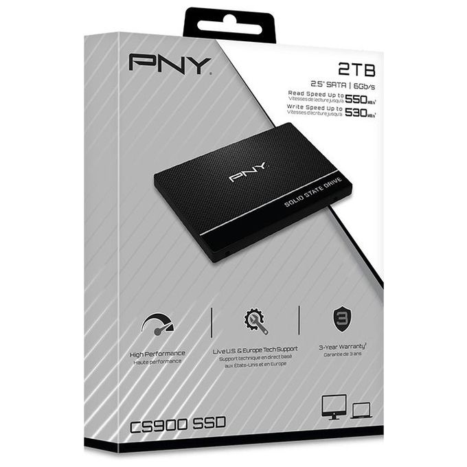 PNY SSD7CS900-2TB-RB CS900 SSD 2.5'' SATA III 2000 GB Lettura 550 MB-s Scrittura 530 MB-s 3D TLC