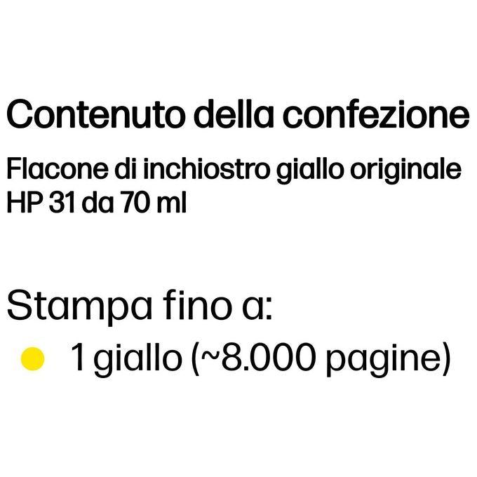 HP 31 70-ml Cartuccia d'Inchiostro Originale Giallo