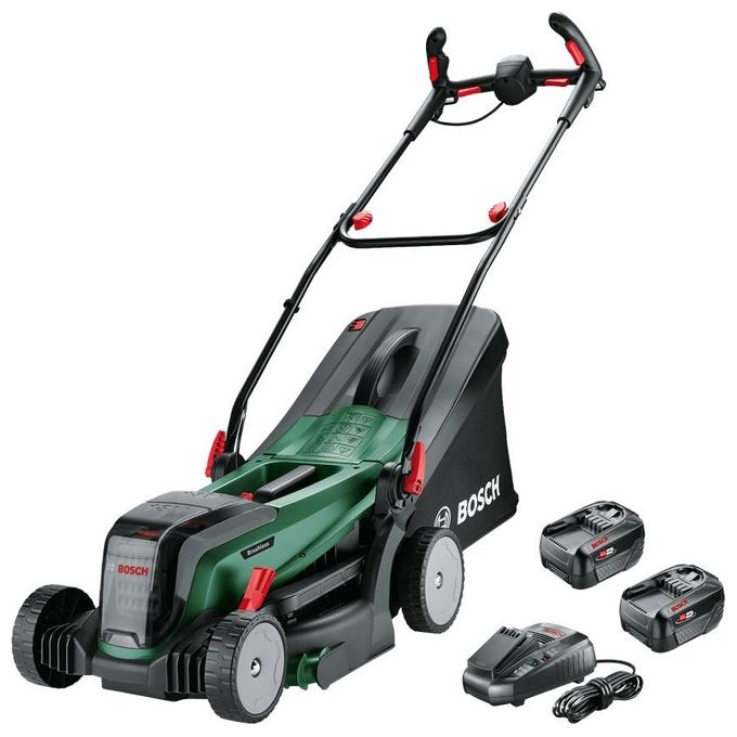 Bosch 06008B9E00 UniversalRotak Tagliaerba a spinta Batteria 2x18V 37 cm 550 m² colore Nero Verde