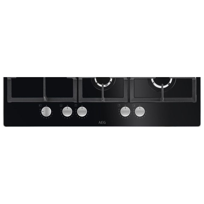 AEG HKB75820NB Serie 6000 Piano cottura Gas su Vetro 75 cm 5 fuochi StepPower Speed Burner colore Nero