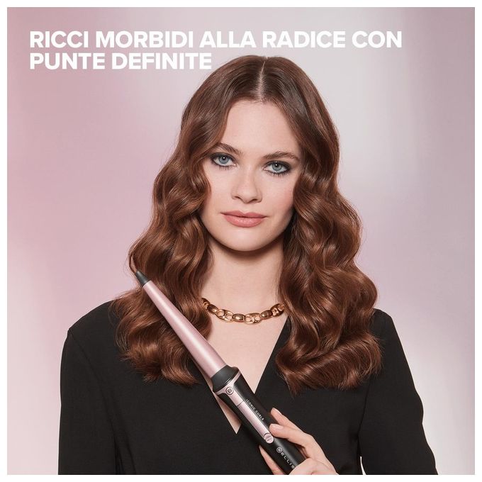 Bellissima 11949 Iconic Curls Arricciacapelli Conico Ceramica 25-13 mm 150°C 210°C 40 W Guanto Termico colore Nero