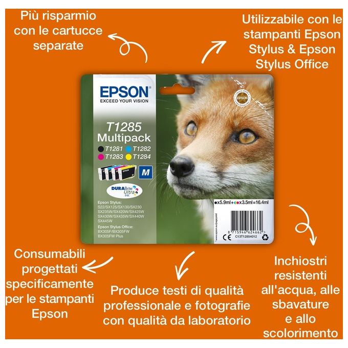 Epson T1282 Cartuccia Inchiostro ciano tg.m Volpe